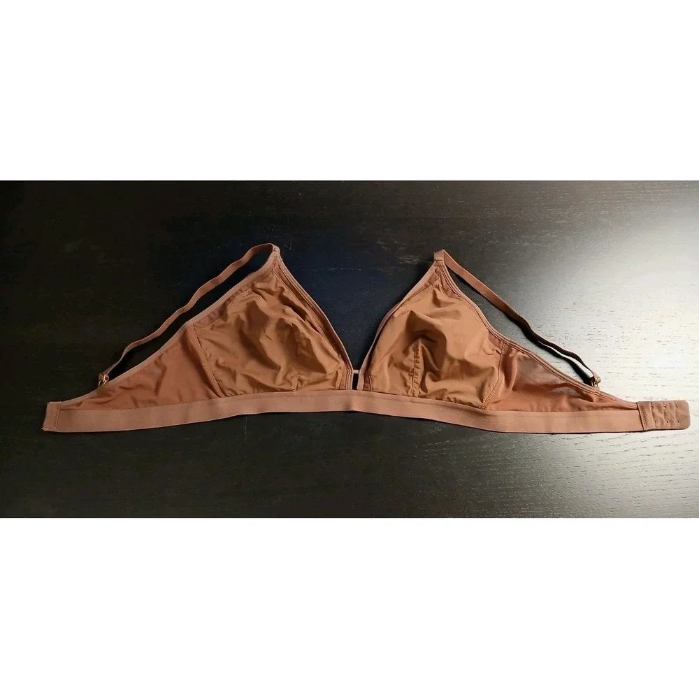 All You Lively Women's‎ 3 Mesh Trim Wireles Bralette Rust Color #529C